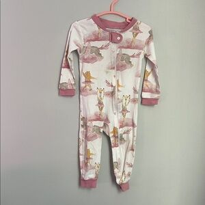 Burt's Bees Pink and White Baby Onesie with Animal Design